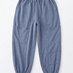 Blue Cargo Jogger Pants
